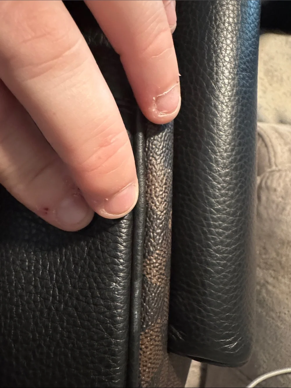 Coach Brown Signature Canvas Mini Backpack with Black Leather Trim
